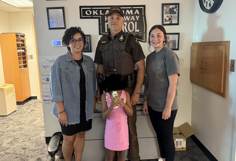 Oklahoma Highway Patrol troopers assist multiple law enforcement agencies in locating and saving young girl connected to Texas non-custodial kidnapping suspect