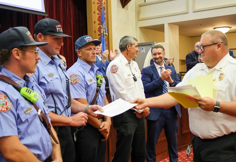 Lawton City Council honors firefighters for rescuing trapped construction worker during technical rescue