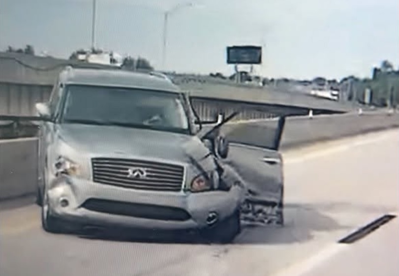 Driver charged after striking semi-truck, continued wrong way for nearly three miles before crashing into wall, OHP says “miraculously, no one was injured”