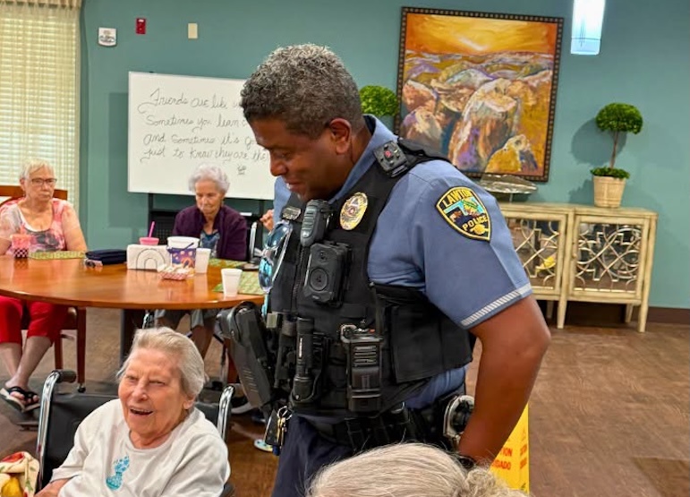 Lawton police Sgt. Daniels visits McMahon Tomlinson Center during community outreach