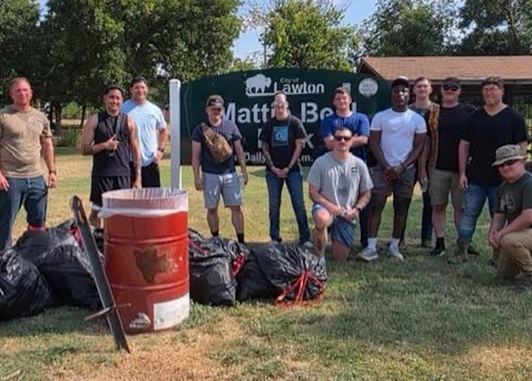 Fort Sill volunteers remove 175 pounds of litter during Numu Creek cleanup in Lawton
